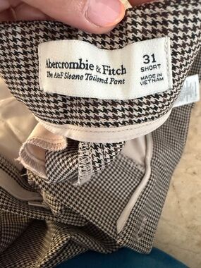 Abercrombie & Fitch Brown and Cream Houndstooth Pants